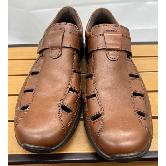 ECCO Irving Comfort Fisherman Sandals Classic Brown Leather Retro Size 11 main image 7